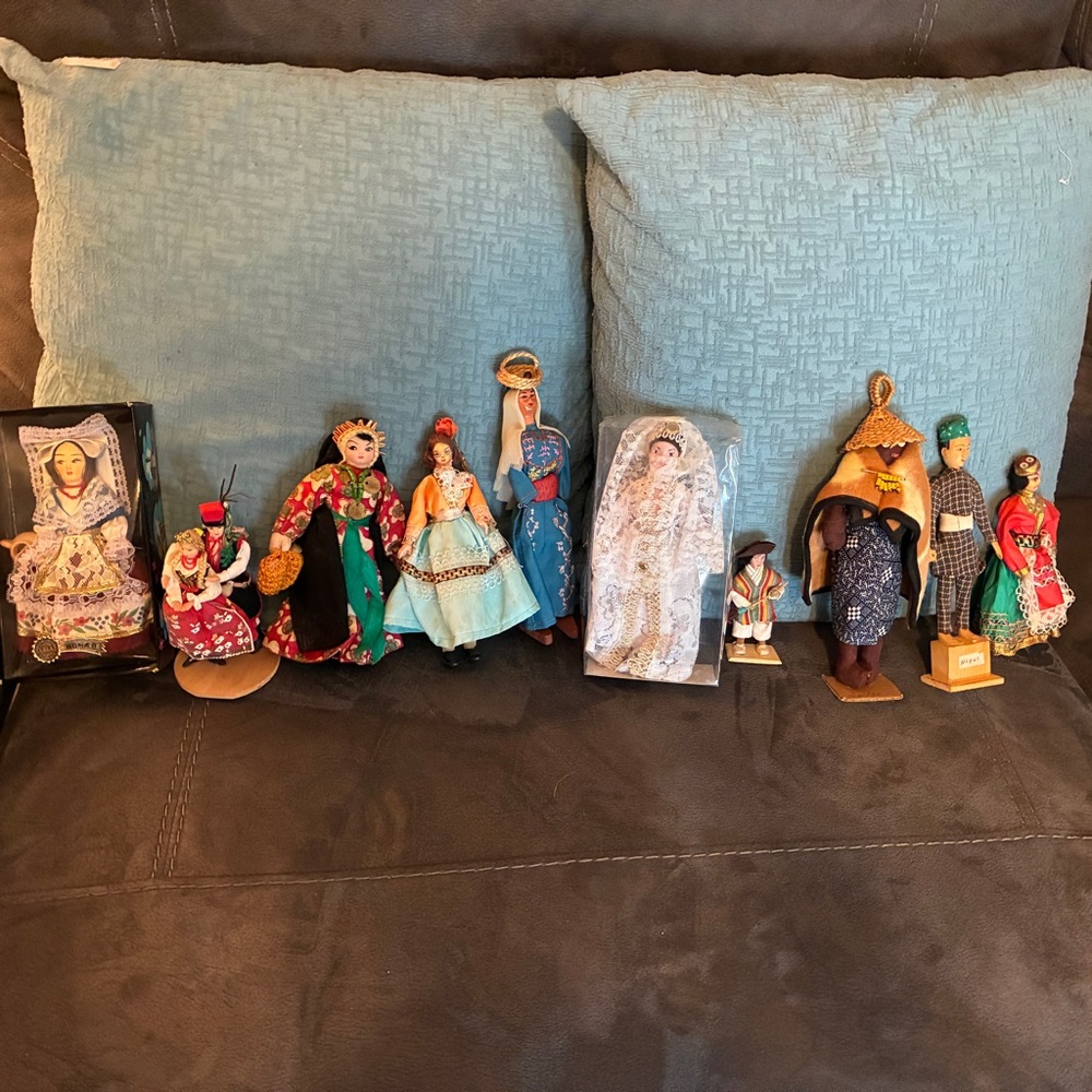 17 Handcrafted Cultural Dolls from different countries around the world.